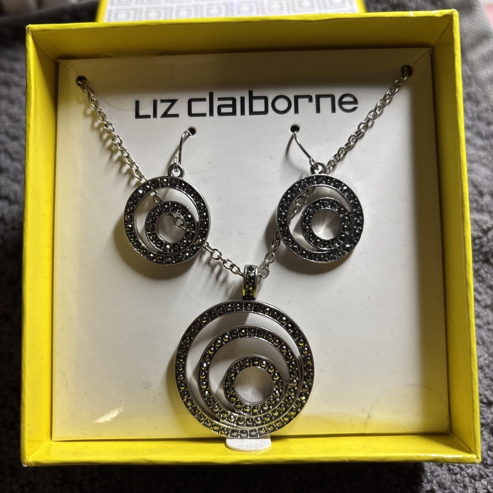 Liz Claiborne "Look of Marcasite" Necklace and Earring Set